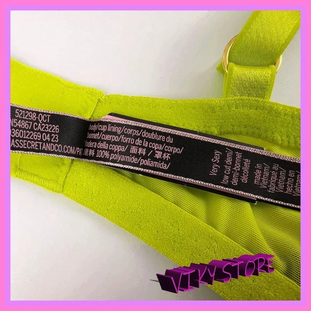 ❤️ NWT Victoria’s Secret Yellow Lace Low Cut Demi Bra 36DD #7345 ❤️